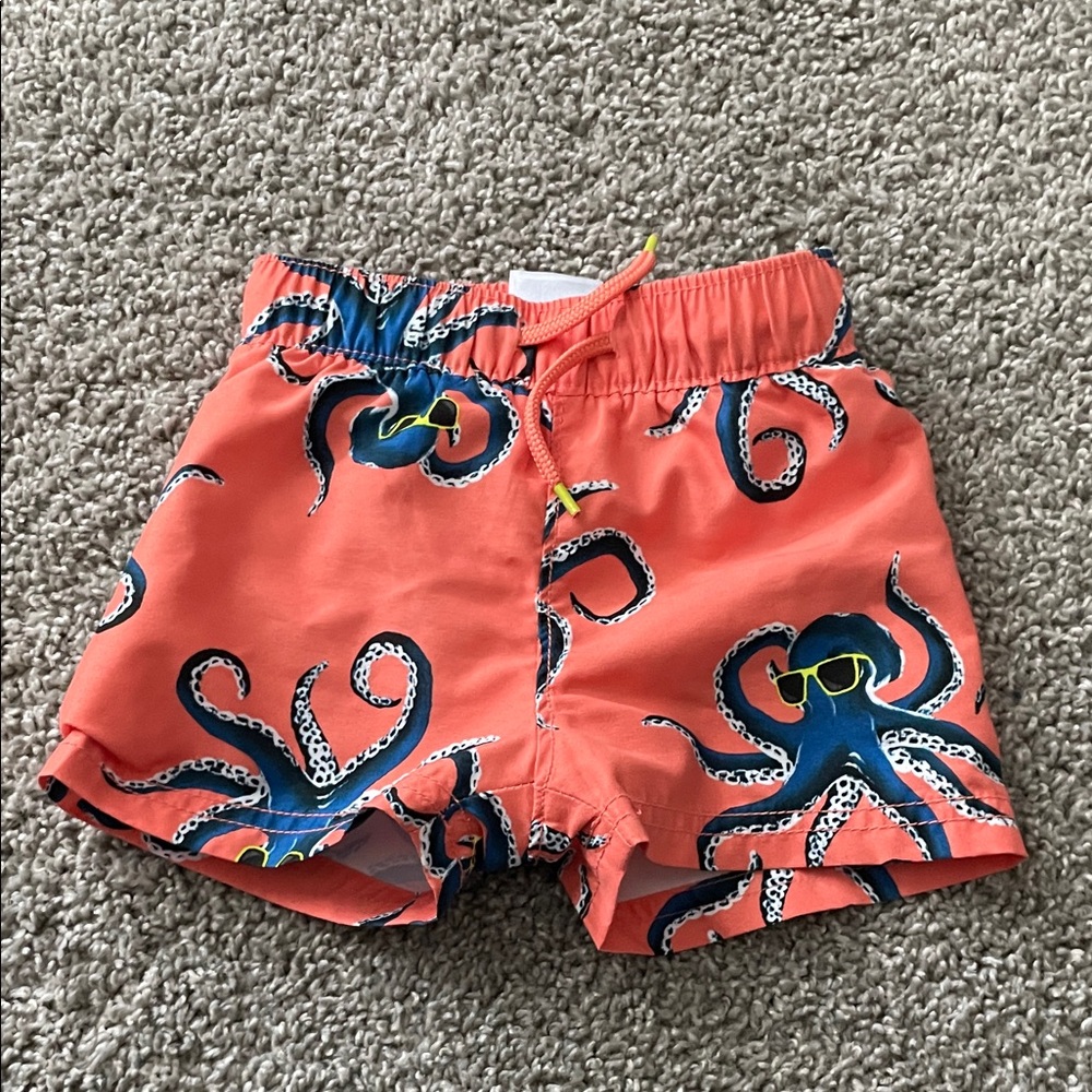 Octopus Print Baby Swim Trunks